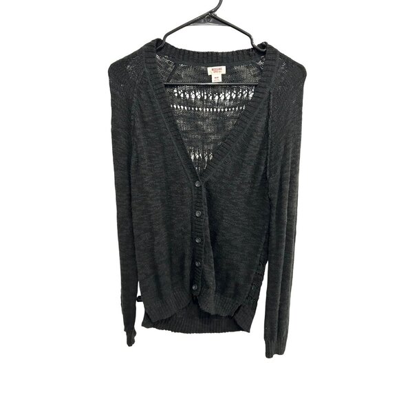 Mossimo Supply Co Sweaters - Mossimo Supply Co Button Front Cardigan Sweater Black Sz Medium Open Weave Cozy